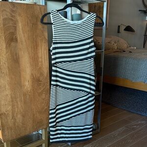 Bailey 44 for Anthropologie Black and White Striped Dress